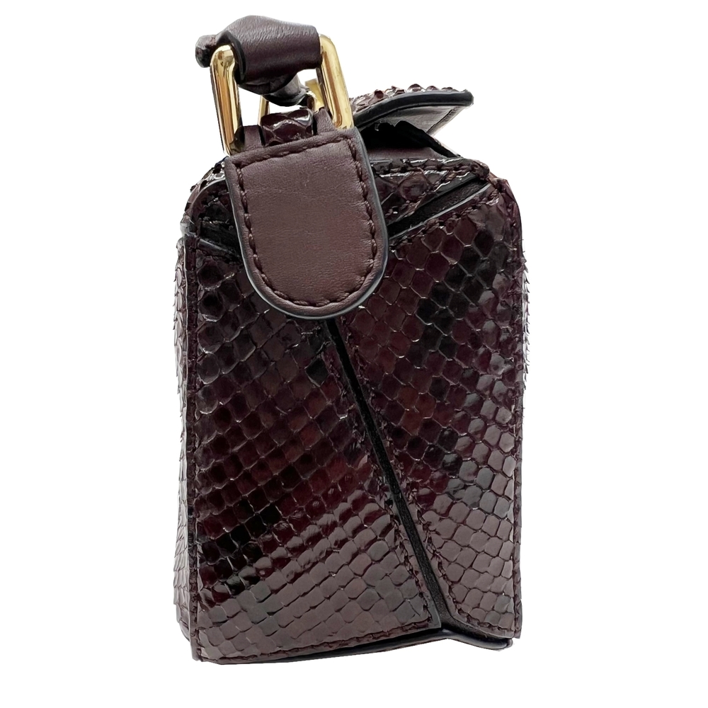 Loewe Puzzle Mini 2WAY Handbag Shoulder Bag Python Brown - Picture 4 of 12